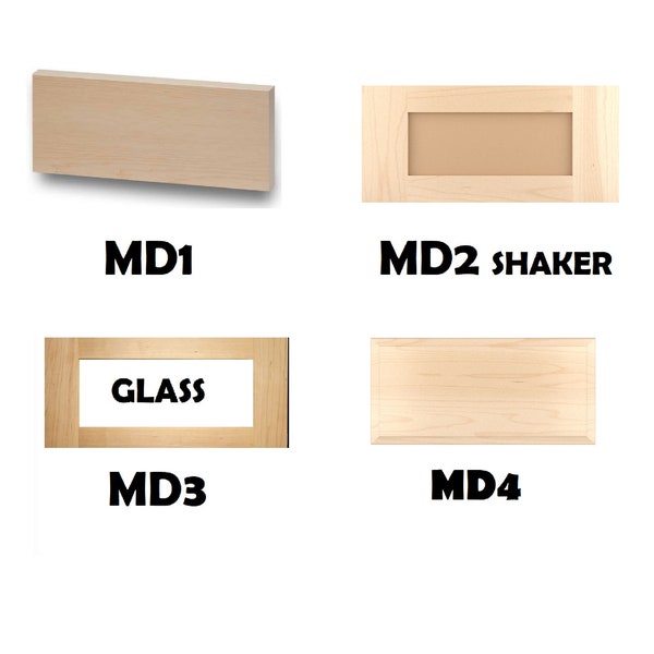 MD1 Solid Wood Flat Slab Drawer Face  Front for all drawer systems Choose Your Size Unfinished custom made any size, 3/4" Thick, Choose Edge