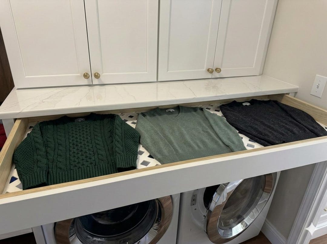 Pine Laundry Drying Rack: Under Mount Soft Close Pull Out, Custom Size ...