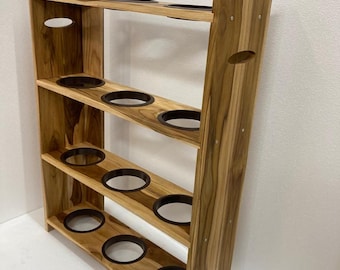 Unfinished Wood Bowling Balls Rack Storage Organizer &quot;Isaac&quot; Choose Size, material, Unfinished, With plastic liners