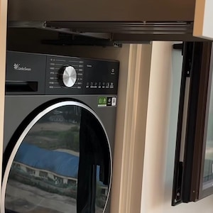 Side Mount Laundry Drying Rack: Soft Close, Stainless Steel Rods, Custom Size