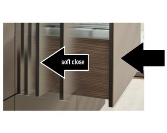 Wood Drawer with Soft Close Undermount Invisible Slides, Assembled, 4" Height - Custom Size - model MOVEIT, Austria slides