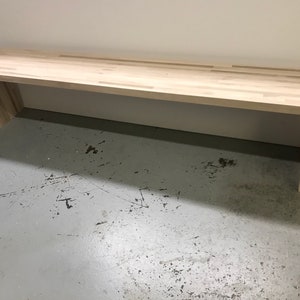 Solid Natural Wood Bench,  Choose your size, 1.5&quot; Thick Natural FingerJoint Wood, assembly required.12&quot; Deep.Birch. Custom Sizes welcome