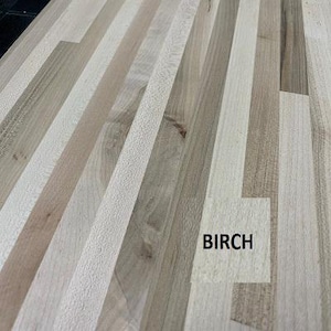 Real Wood Birch Butcher Block Countertop Kitchen Counter Top Table Top Custom Size  1-1/2 Inches Thick, Custom Sizes