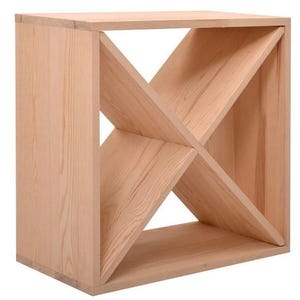 Modular Yarn Storage Rack, Unfinished Cedar Plywood Knitting Cube "Xrack" Single Cross Change to 50 colors, change sizes, Panels Kit