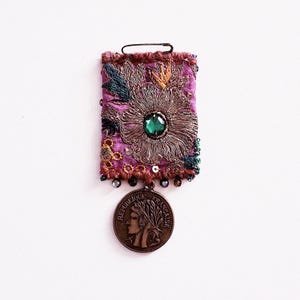 Galon médaille pièce française, amulette, chance, protection, récompense,  unique, broche originale, honneur, mérite, pour elle et pour lui