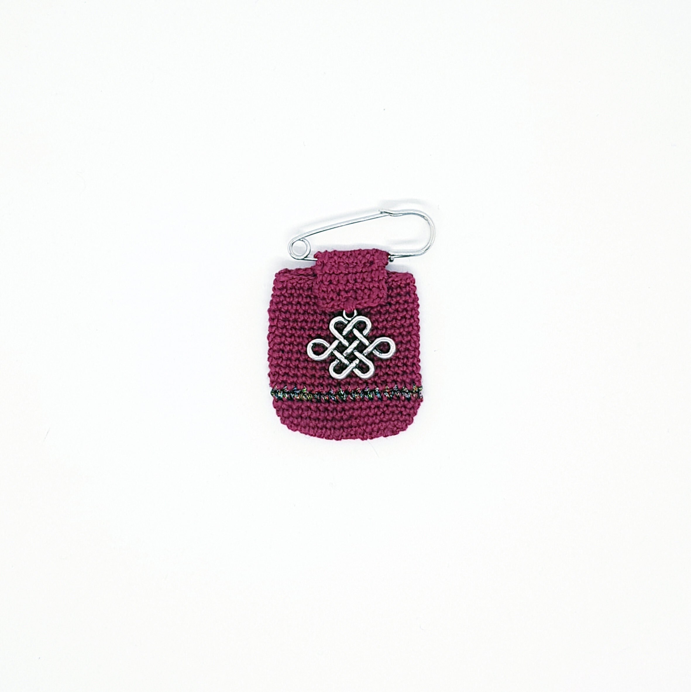 Amulette en Coton Rouge Bordeaux Breloque Noeud Chinois