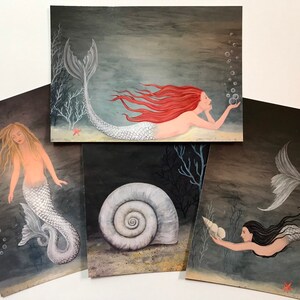 Ensemble de cartes postales sirène, ensemble de cartes sirène, sirènes, sirènes, ensemble de cartes postales