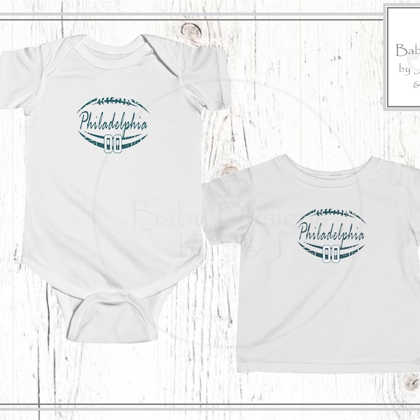Philadelphia Inspired - Personalized Baby Bodysuit - Baseball/Basketball/Hockey/Football. Game day ready. Gift! Infant Team Jersey.