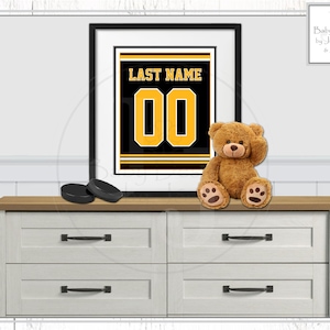 Bruins Inspired Personalized Printable Wall Art! Boston - Kid&#39;s Room, Game Room, Nursery. You Download, You Print, You Frame!