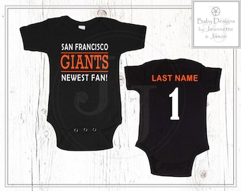 SF Giants Personalized Jersey Onesie