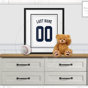 Personalized Printable Wall Art Inspired by NY Yankees - Kid&#39;s Room, Game Room, Nursery. You Download, You Print, You Frame!