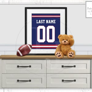 Personalized Printable Wall Art Inspired by NY Giants  - Kid&#39;s Room, Game Room, Nursery. You Download, You Print, You Frame!