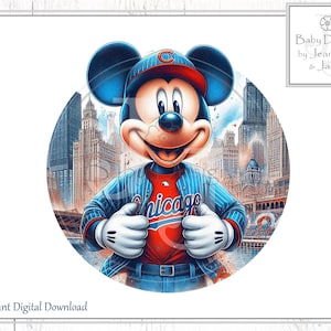Download digital PNG - Mickey, Chicago, Beisebol, Cubs PNG de alta resolução - perfeito para sublimação, diários, criação de cartões, camisetas, etc.