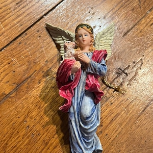 Vintage Angel Holding Lamb Ornament