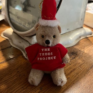 Vintage Kurt Adler Honey Bear 3&quot; Articulated Christmas Bear Ornament