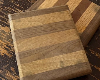 Set of 2 Vintage Wooden Trivets