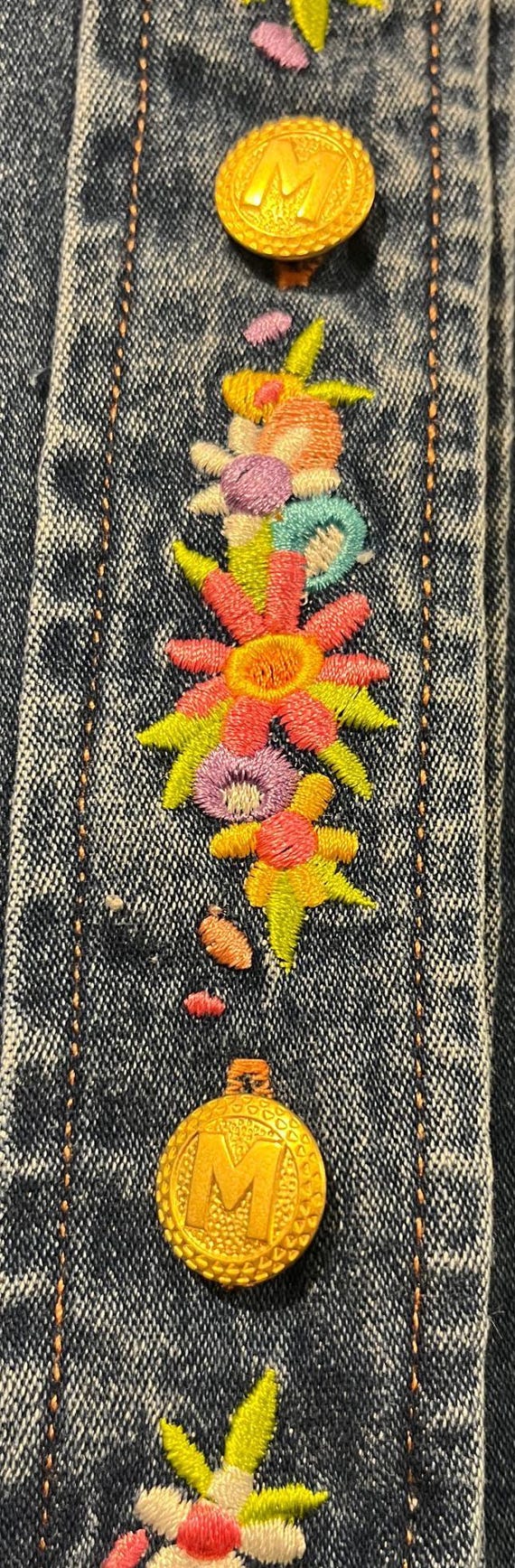 Vintage Bob Mackie Wearable Art Embroidered Blue … - image 3