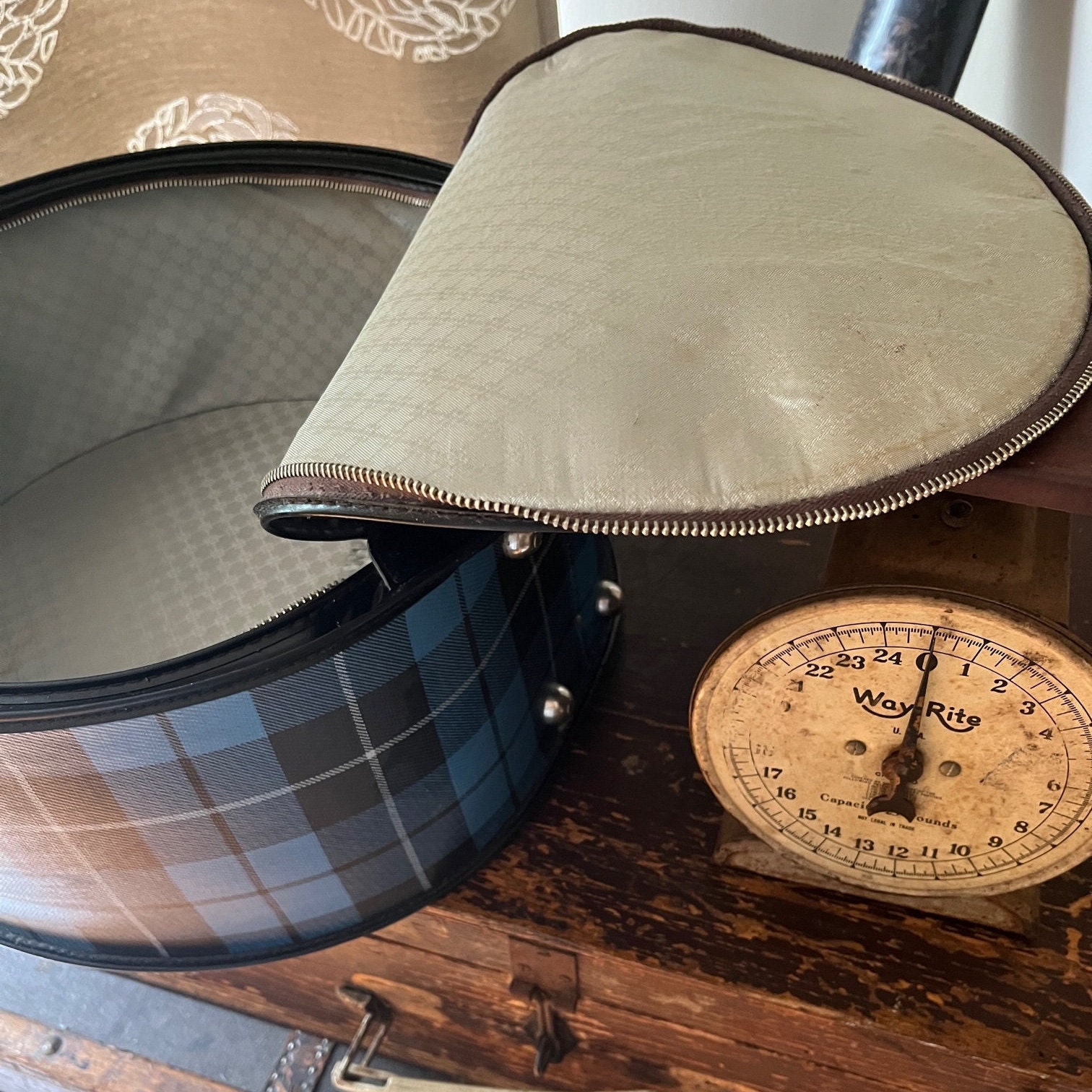 Round Train Case Suitcase Etsy