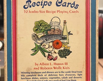 Mid-Century Boxed Set of French Recipe "Playing" Cards, 1969 (Incomplete Set)