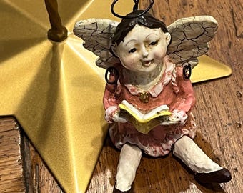 Vintage Folk Art Angel Figurine