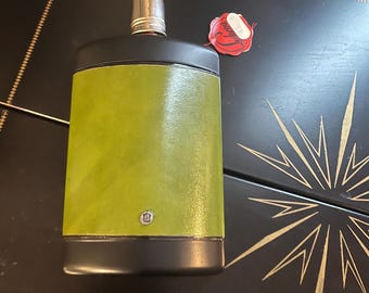 Vintage Leather and Plastic Flask by Ledorna