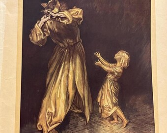 The Golden Touch, Color Book Plate From A Wonder Book, by Nathaniel Hawthorne, Illustrated by Artist Arthur Rackham, 1922