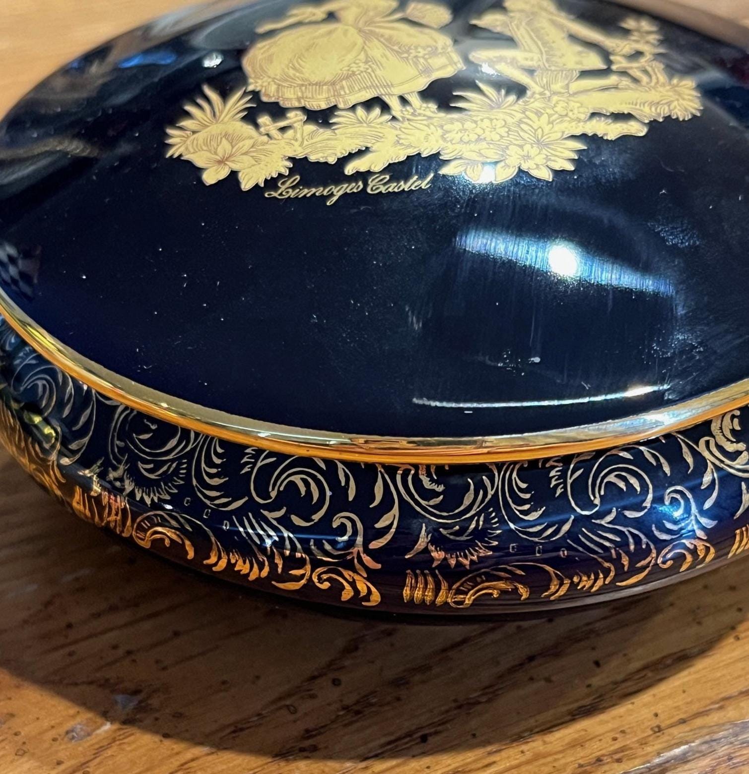 Limoges Trinket Box Orange - Etsy Limoges Hand-Painted Multicolor KingfisTrinket Box - Blue, Green, Orange, Yellow main image 0