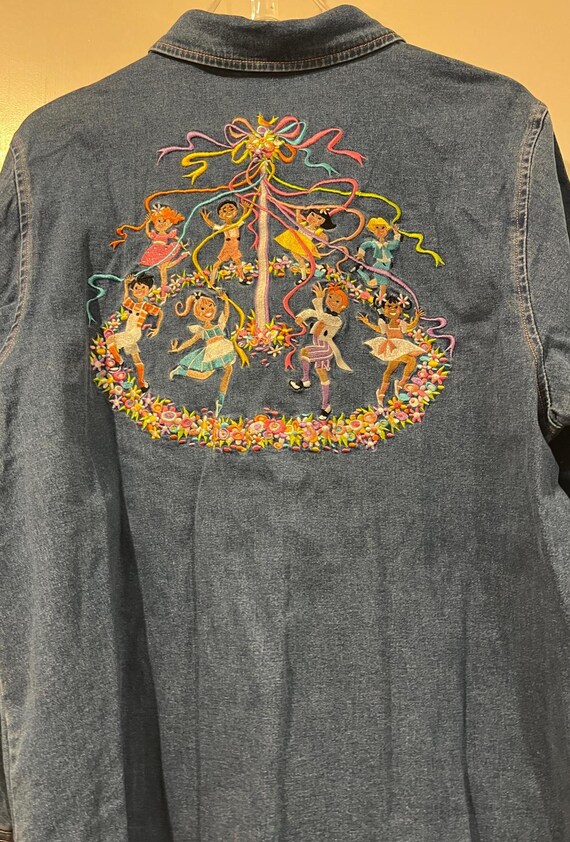 Vintage Bob Mackie Wearable Art Embroidered Blue … - image 8