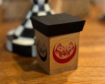 Vintage Small Trinket Box, In The Style of Traditional Northwest Coast or First Nations Designs