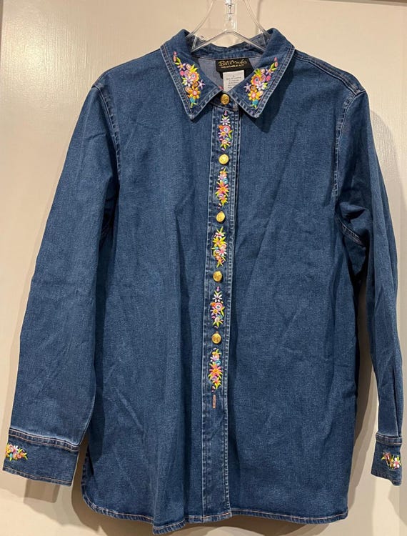 Vintage Bob Mackie Wearable Art Embroidered Blue … - image 2