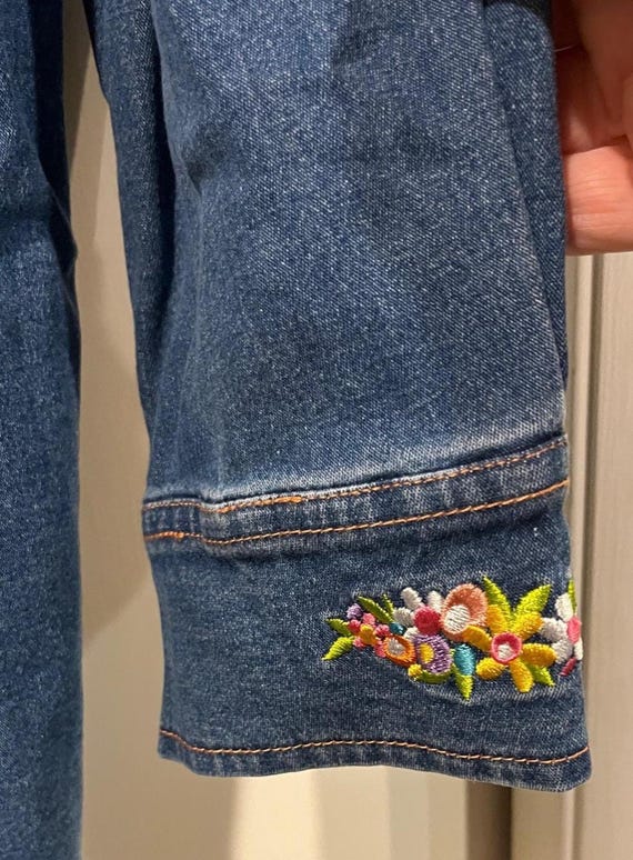 Vintage Bob Mackie Wearable Art Embroidered Blue … - image 6