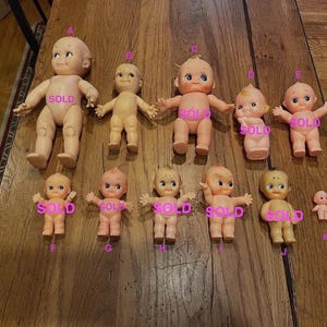 Vintage Assorted Kewpie Dolls, Including Cameo, Made in Taiwan, Korea, and Japan