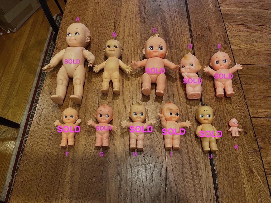 Vintage Assorted Kewpie Dolls, Including Cameo, Made in Taiwan