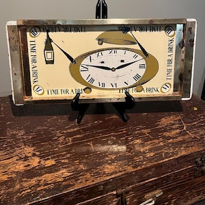 Vintage Time For A Drink Tray, Metal Mid-Century Modern, Graphics by Lois Long