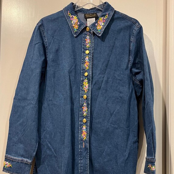 Vintage Bob Mackie Wearable Art Embroidered Blue … - image 1