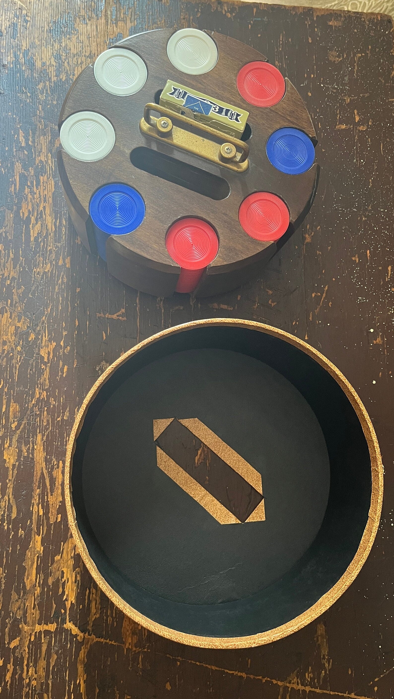 Vintage Drueke Poker Chip Carousel and Playing Cards Etsy