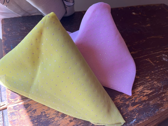 2 Vintage Scarves in Pink and Chartreuse - image 3