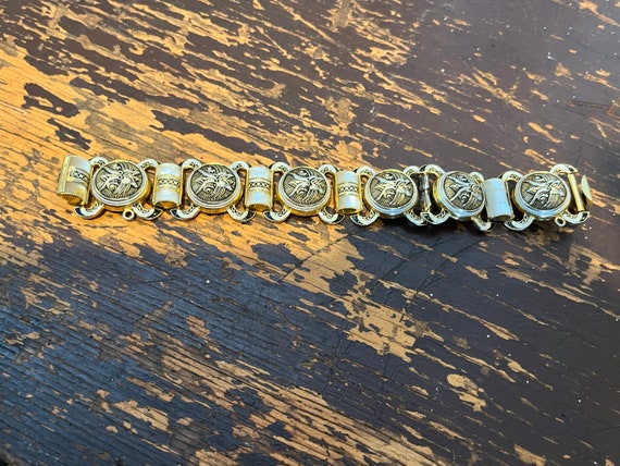 Vintage Mid Century Damascene Lucite Bracelet - image 3