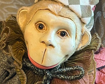 Vintage Flying Court Jester Monkey, Mark Roberts, 22 Inches Tall