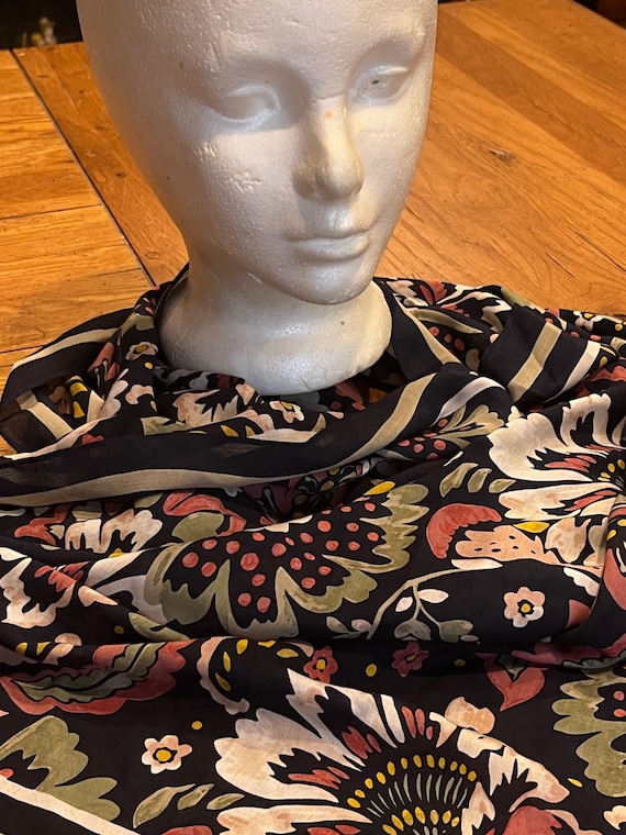 Vintage Mid Century Oversized Rectangular Scarf - image 1