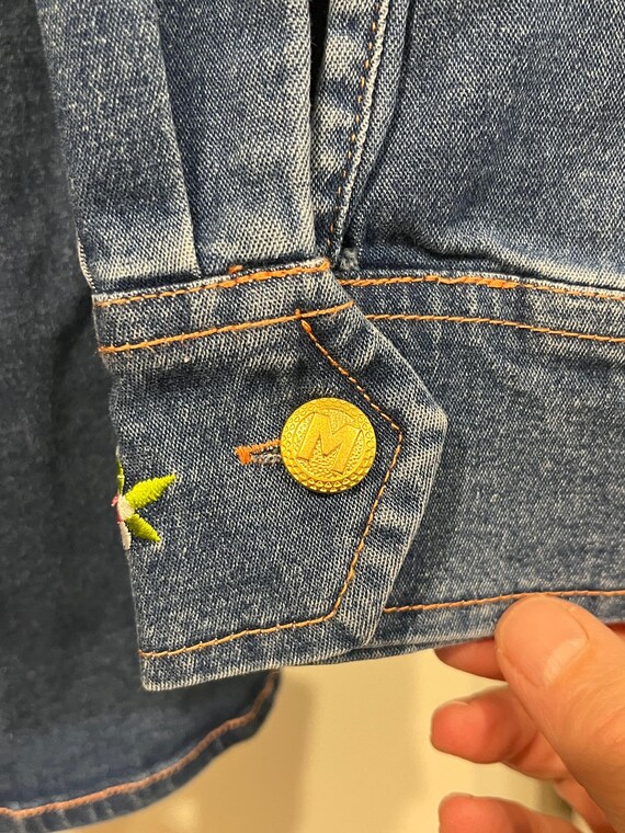 Vintage Bob Mackie Wearable Art Embroidered Blue … - image 5