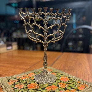 Vintage Hanukkah Menorah, or Hanukkiah