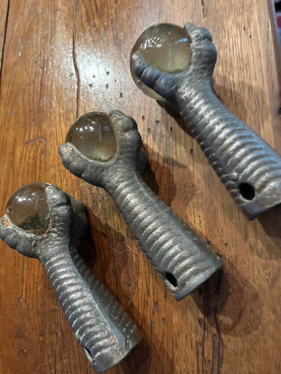 Set of 3 Antique Ball & Claw Furniture Feet Etsy