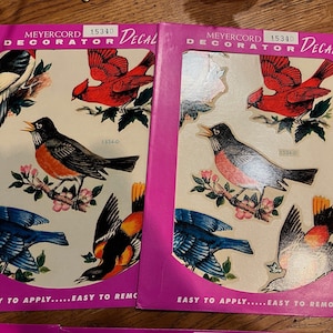 Lot De 5 Décalcomanies Vintage Meyercord – Bébés Lapins, Canards Et Chatons – Déco Crèche