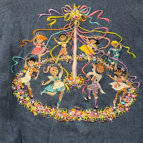 Vintage Bob Mackie Wearable Art Embroidered Blue … - image 7