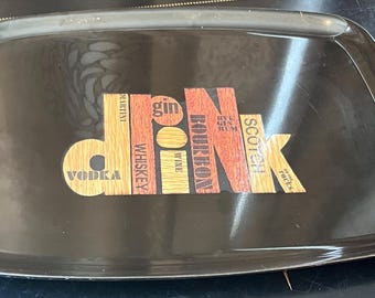 Vintage Couroc Serving Tray - Drink, 1960s or 70s