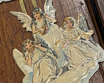 Set of 3 Vintage Decorative Angel Ornaments, Merrimack, 1979, Hong Kong