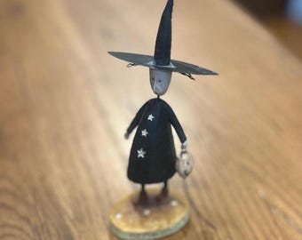 Vintage August Moon Little Witch Figurine, by Lang, 2004
