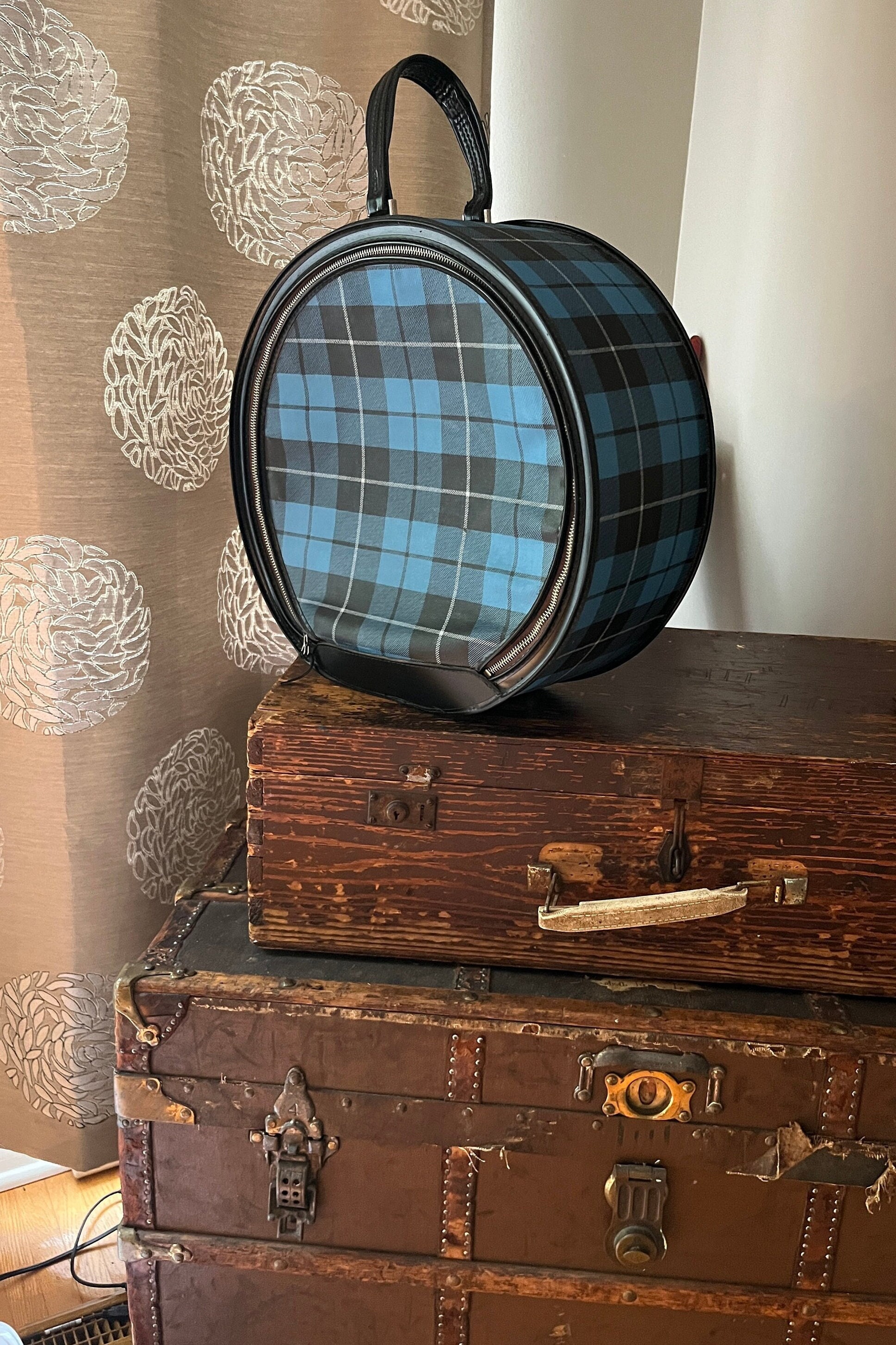 Round Train Case Suitcase Etsy