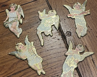 Set of 5 Vintage Decorative Victorian Ornaments, Merrimack, 1979